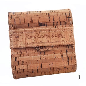 Carteira de bolso fina vegana, porta-moedas de cortiça masculina, porta-cartões de bolsa de dinheiro ecológico, bolsa de bolso com fecho de pressão superior, bolsa vegana feminina pequena