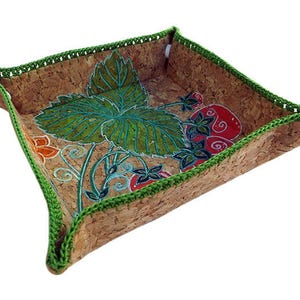 Cork Empty Pockets Entrance Hall Cork Tray Vegan Empty Pockets Jewellery Tray Kitchen Decoration Tray Family Christmas Gift