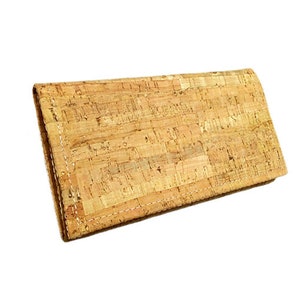 Vegan Large Cork Wallet, Natural Cork Purse for Women, Ladies Eco Wallet, Travelers Wallet Purse, Non Leather Wallets