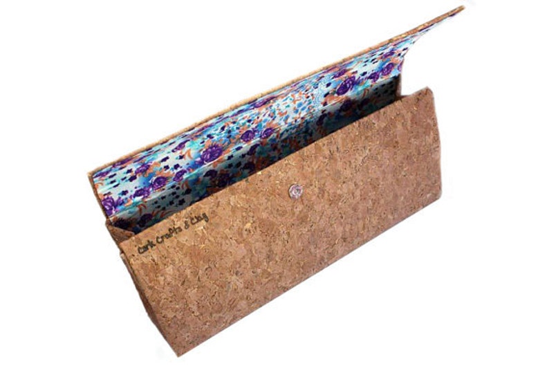 Vegan Cork Clutch Bag, Womens Cork Handbag, Sustainable Evening Purse