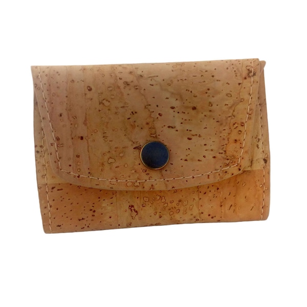 Vegan Coin Purse Wallet, Cork Thin Wallet, Vegan Leather Coin Pouch, Eco Friendly Card Wallet, Small Pocket Purse