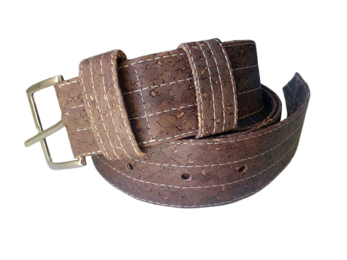 Brown Cork Belt 40mm Wide Vegan Leather Belt for Men Handmade - Etsy