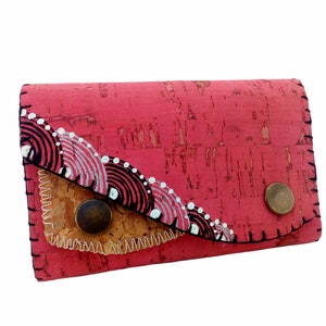 Borsa vegana non in pelle per donna Borsa in sughero rosa per carte Borsa da cartolina Borsa da cartolina unica eco-compatibile per lei