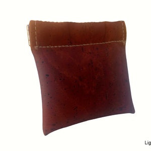 Monedero vegano delgado, monedero de corcho para hombre, monedero ecológico, monedero pequeño con bolsillo con cierre a presión, regalos de corcho sostenibles