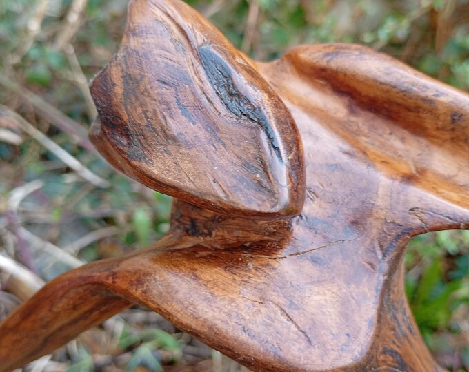 Bog Yew Wood Sculpture: Abstract Dancer Art
