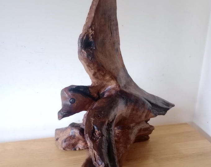 Bog pine bird from ancient Irish wood