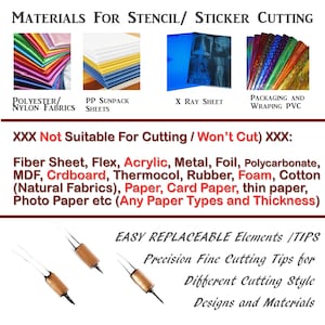 Cutart cutting materials for making stencils cutouts and stickers with Cutart USB Stencil Cutter