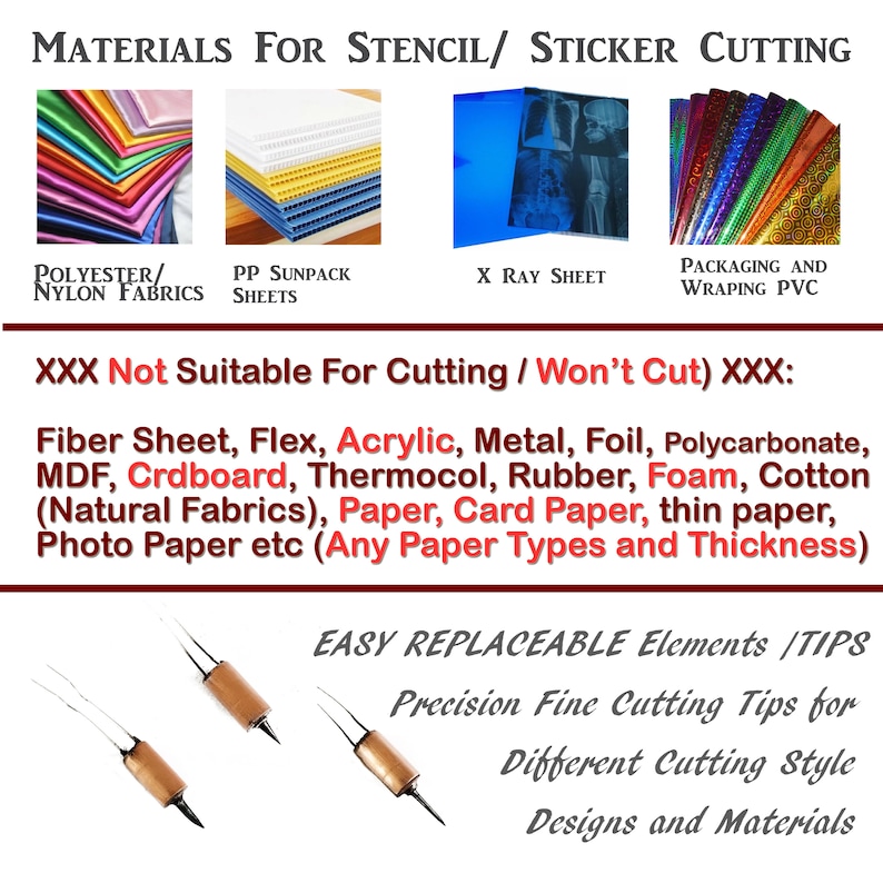 Cutart cutting materials for making stencils cutouts and stickers with Cutart USB Stencil Cutter