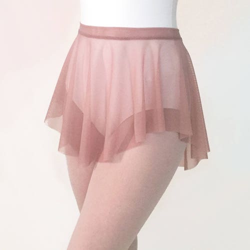 Ballet Skirt sheer Dusty Rose Stretch MESH SAB Skirt | Etsy