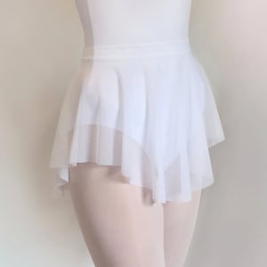 Ballet Skirt Dancewear -Sheer Stretch MESH Classic White - Dance skirt- SAB skirt