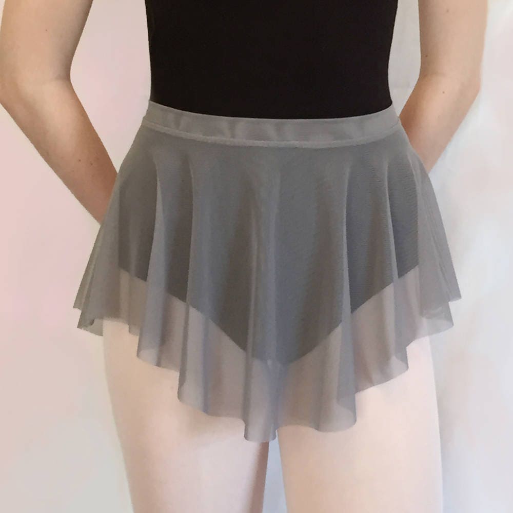 Stretch Mesh Dance Skirt Gray SAB skirt Royall Dancewear Etsy