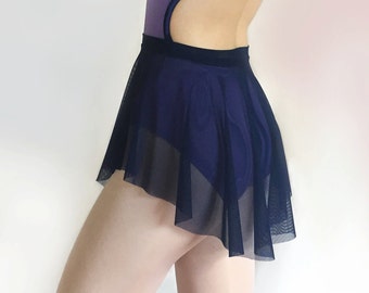 Ballet Skirt- Navy Blue Stretch MESH Sheer Dance Skirt - Royall Dancewear SAB skirt