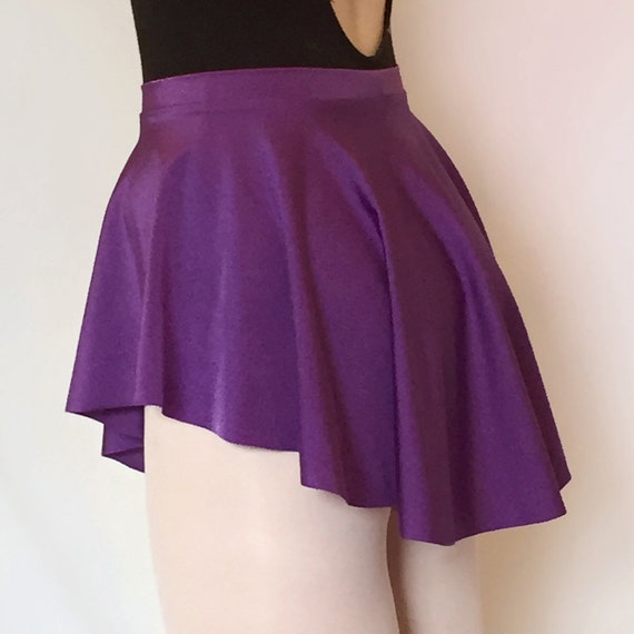 Ballet Dance Skirt Purple Nylon Spandex High Low SAB skirt