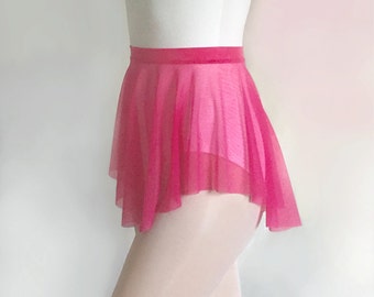 Hot Pink Dance skirt- Magenta / Rose Stretch Mesh Ballet Skirt- Royall Dancewear- Lyrical costume skirt- Pull On