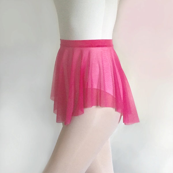 Hot Pink Dance skirt- Magenta / Rose Stretch Mesh Ballet Skirt- Royall Dancewear- Lyrical costume skirt- Pull On