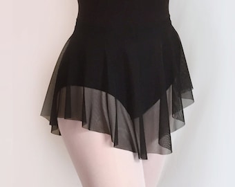 Dance Skirt Sheer Black Stretch MESH - Ballet Skirt - SAB Style- Royall Dancewear