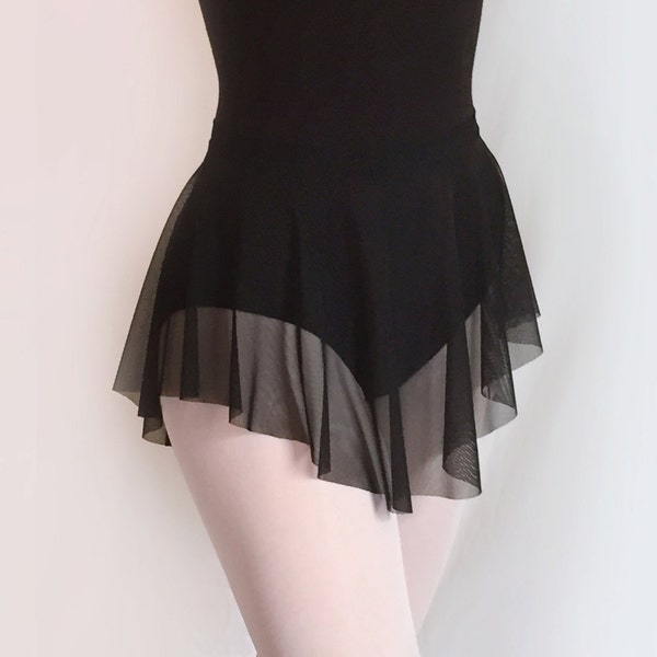 Dance Skirt Sheer Black Stretch MESH - Ballet Skirt - SAB Style- Royall Dancewear