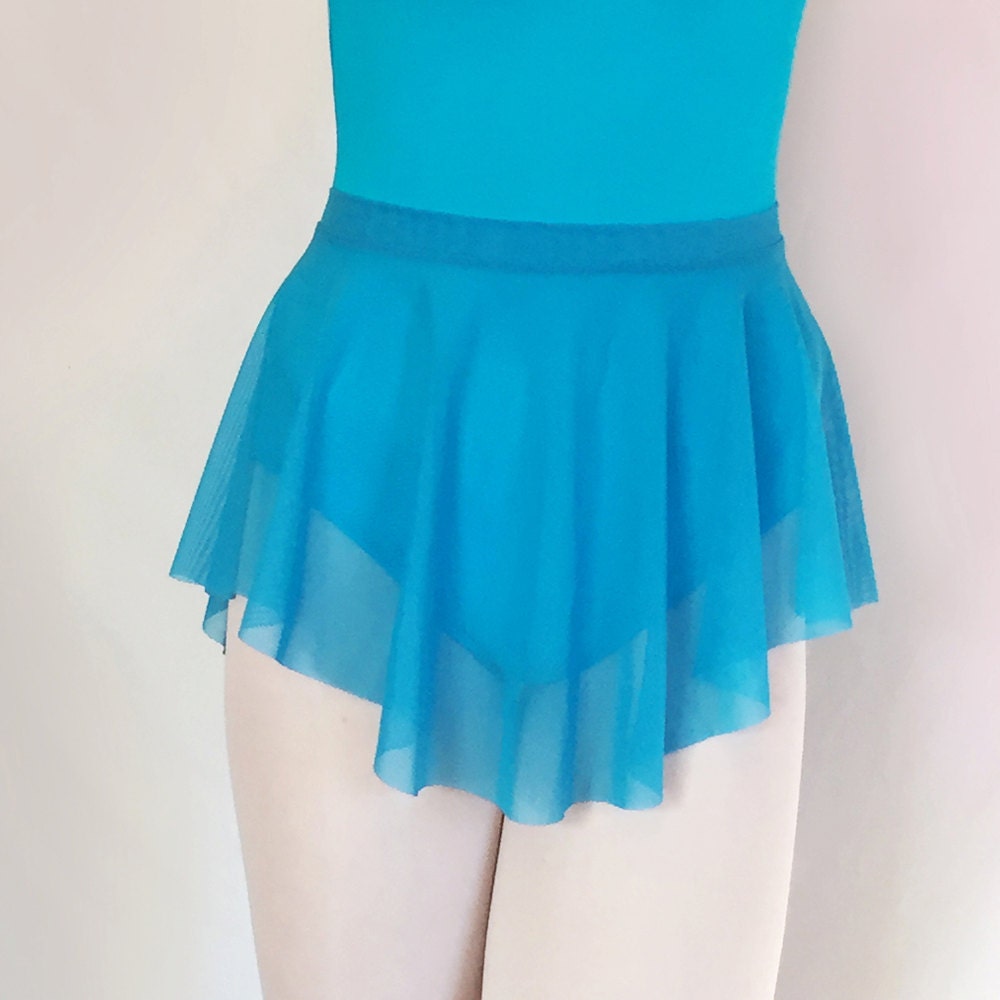 Dance Skirt Peacock Blue Sheer Mesh Ballet Skirt Dance Etsy