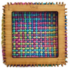DIY Craft Kit Portable wooden Loom weaving kit with yarns and accessories Weave magic squares join them together no metal pins
