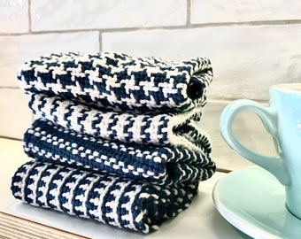 Woven Cotton Dishcloths PDF Pattern: Houndstooth Rigid Heddle Weaving Project (Digital Download)