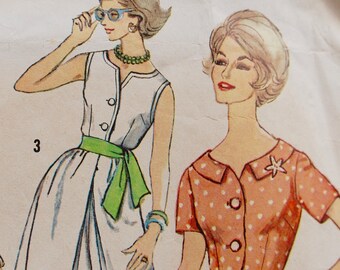 1950's American Vintage SEWING PATTERN - Simplicity 3932 - Culotte Dress Rockabilly sundress Bust 41 UK 16- 18 Plus size