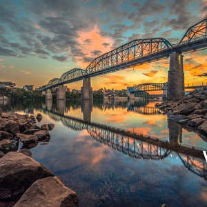 Downtown Chattanooga Sunset Reflections, chattanooga photography
