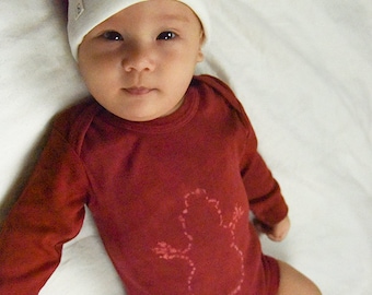 Plant-dyed Snowman Onesie