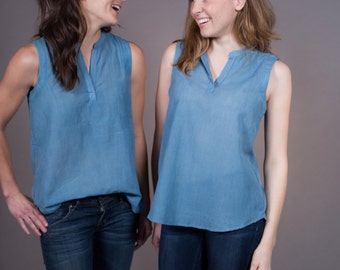 Indigo Organic Cotton Tank Top: Ayurvedic Herb-Dyed, Fair Trade