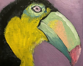 Toucan bird oil painting