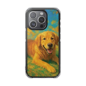 Golden Retriever Magnetic Phone Case - Vibrant Pet Lover Gift, Animal Artwork, Custom Pet Accessory, Unique Phone Case