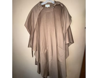 JIMMY HOURIHAN DUBLIN Wool Cashmere Camel Poncho Cape Coat Vintage