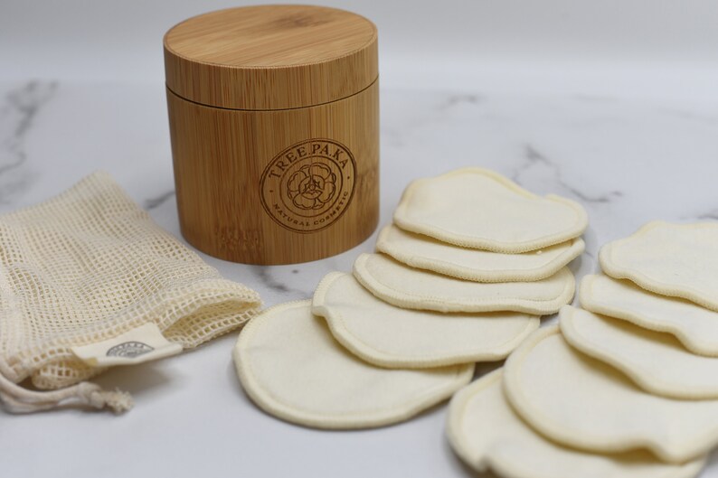 Natural Hemps&Cotton  Facial Cleansing Rounds Pads with Craft Bamboo Container (High Quality)