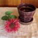 McCoy Pottery Planter - Mid Century USA Pot - African Violets - Drip tray attached - PURPLE Bamboo Weave American Made - 4 by 4-1/2"
