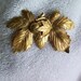 Victorian Brass Brooch - Vintage Pin - "C" Clasp - Acorn Leaves - 2-1/2" - detailed brass