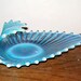 Blue Fostoria Glass - Opalescent Wave - Dish Bowl - Vintage - Heirloom - 7-1/2 by 6" - Candy Dish - Art Glass - Excellent Condition