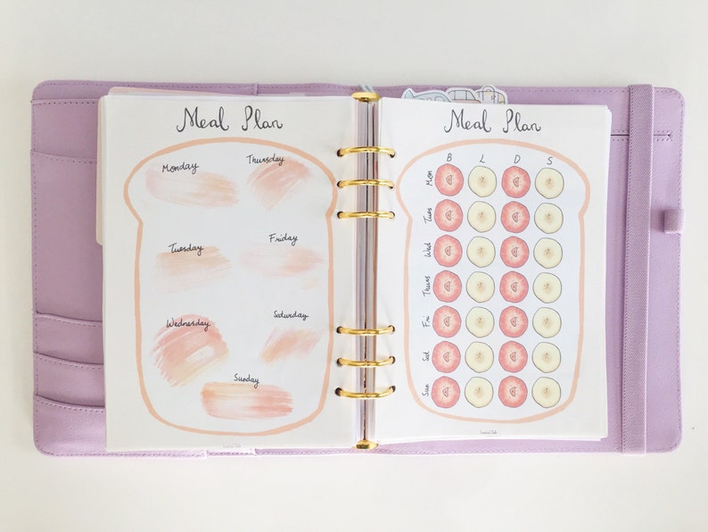 cute printable a5 page meal planner weekly meal planner etsy
