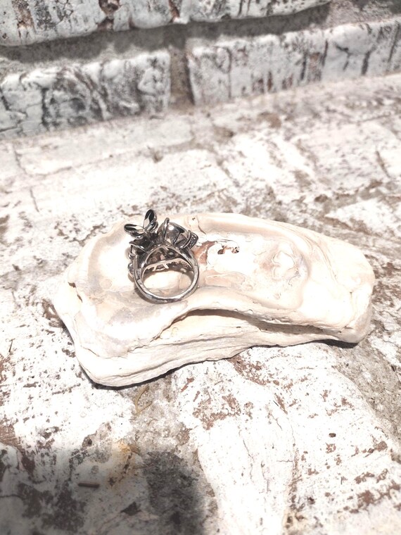Statement Butterfly Crystal Cocktail Ring Size 5.5 - image 5