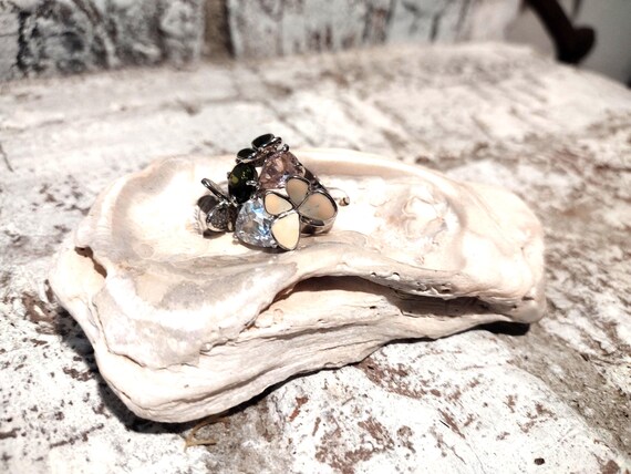 Statement Butterfly Crystal Cocktail Ring Size 5.5 - image 2