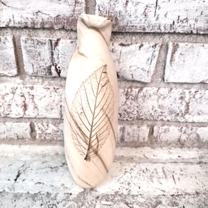 Vintage Pottery Pressed Leaf Wall Pocket