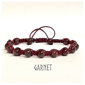 Garnet Bracelet, January Birthstone, Healing Crystals Protection Bracelets for Women, Beaded Gemstone Bracelet, Birthstone Jewelry