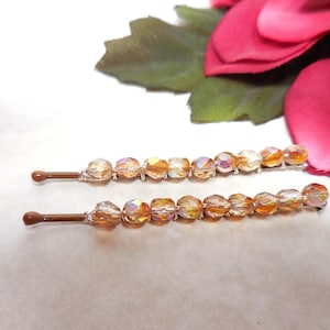 Beaded Bobby Pin, Sparkly Hair Clip in Crystal Celisi, Bridal Hair Pin, Golden Bobby Pin