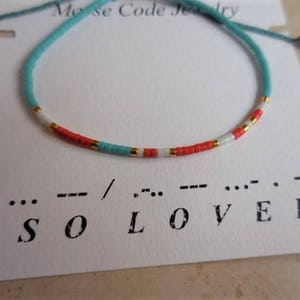 Morse Code Bracelet, So Loved Morse Code, Gift for Mom, Christian bracelet, Spiritual bracelet, Minimalist jewelry, Mothers Day Gift