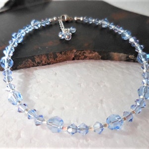 Crystal Ankle Bracelet, Something Blue for Bride, Bridal Anklet, Crystal Anklet Adjustable, Sparkly Anklet, Bridal Jewelry, Crystal Jewelry
