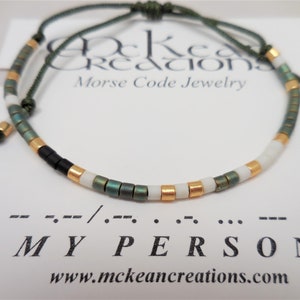 Mens Morse Code Bracelet, My Person Morse Code, Friendship Bracelet, Spiritual Mens, Mens bracelet, Mens jewelry, Sliding knot, Mens gift