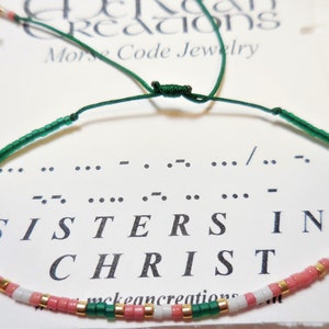 Morse Code Bracelet, Sisters in Christ Morse Code, Christian Bracelet ...
