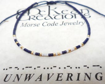 Pulsera con código morse, mensaje inquebrantable en código morse, regalo de amistad, mantra edificante