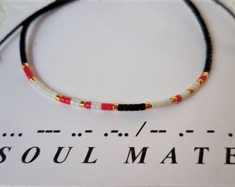 Morse Code Bracelet, Soul Mate Morse Code, Friendship Bracelet, Spiritual Womens, Minimalist bracelet, Gift for Her, Best Friend, Adjustable