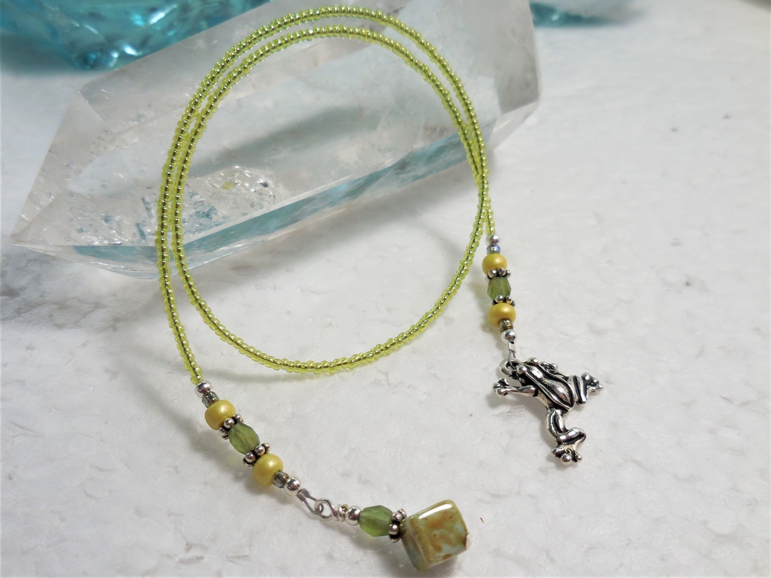 Beaded Bookmark With Frog Charm Tree Frog Book Mark Book - Etsy