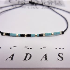 Badass Morse Code Bracelet, String Bracelet, Custom Word Bracelet, Affirmation Bracelet