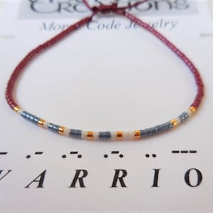 Morse Code Bracelet, Warrior Morse Code Bracelet, Warrior bracelet, Friendship bracelet, Minimalist jewelry, Sliding knot, Colorful bracelet